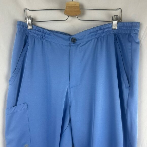 HH Works Healing Hands Scrub Pants Men XL Ceil Blue Style 9590 Ryan Straight - Picture 3 of 9